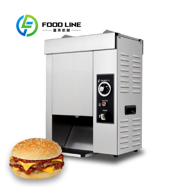 Multi Functional Conveyor Chain Toaster Hamburger Bun Toaster Machine Vertical Contact Conveyor Toaster for Hamburger Shop