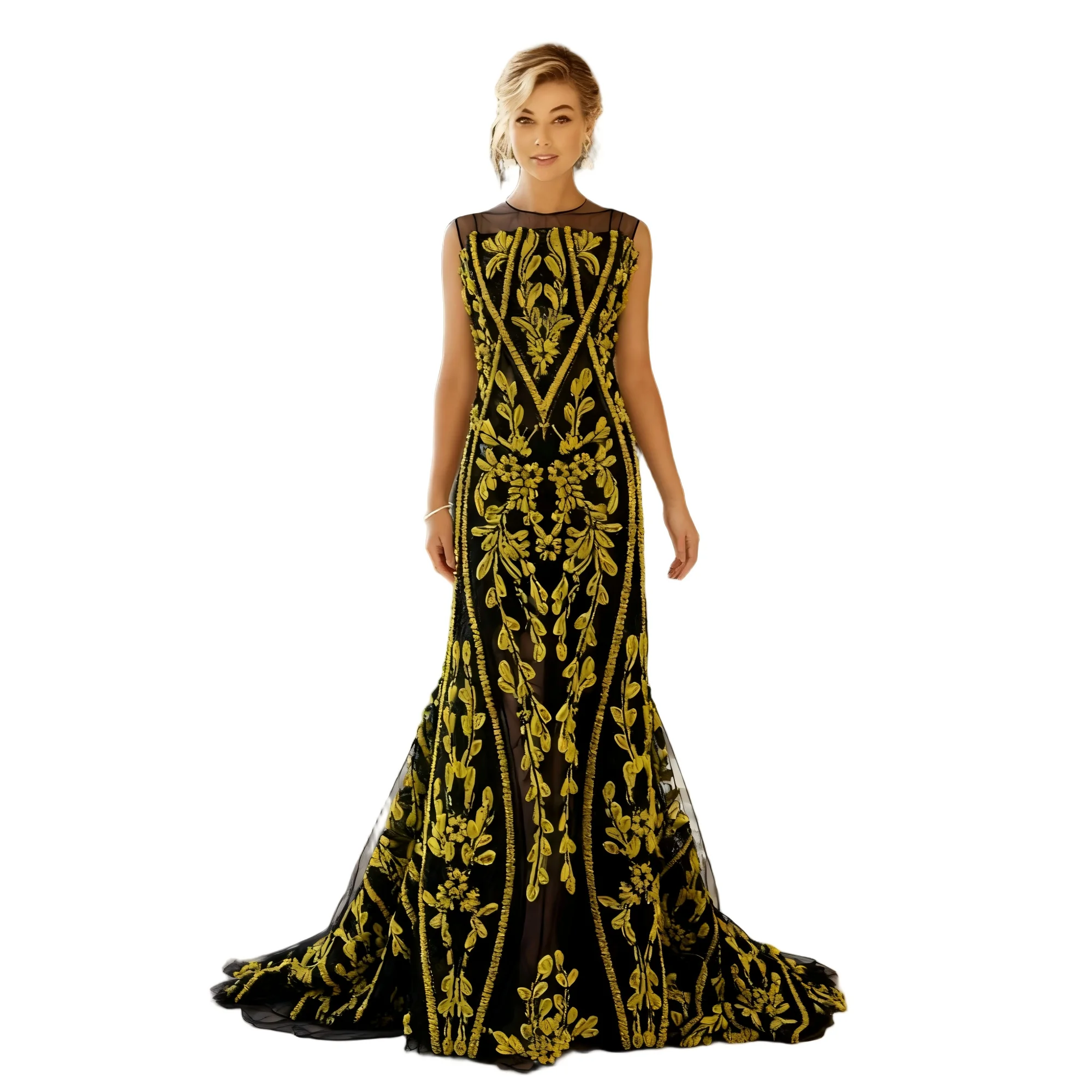 

Dark Gold Ruffle Embroidery Lace Fabric Luxury French Beaded Sequins Net Tulle Fabric for African Nigerian Party Evening Dress