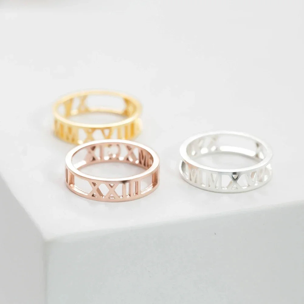 Personalized Custom Letter Name Open Ring Hollow Stainless Steel Adjustable Wedding Rings for Women Jewelry Valentine's Day Gift view 5