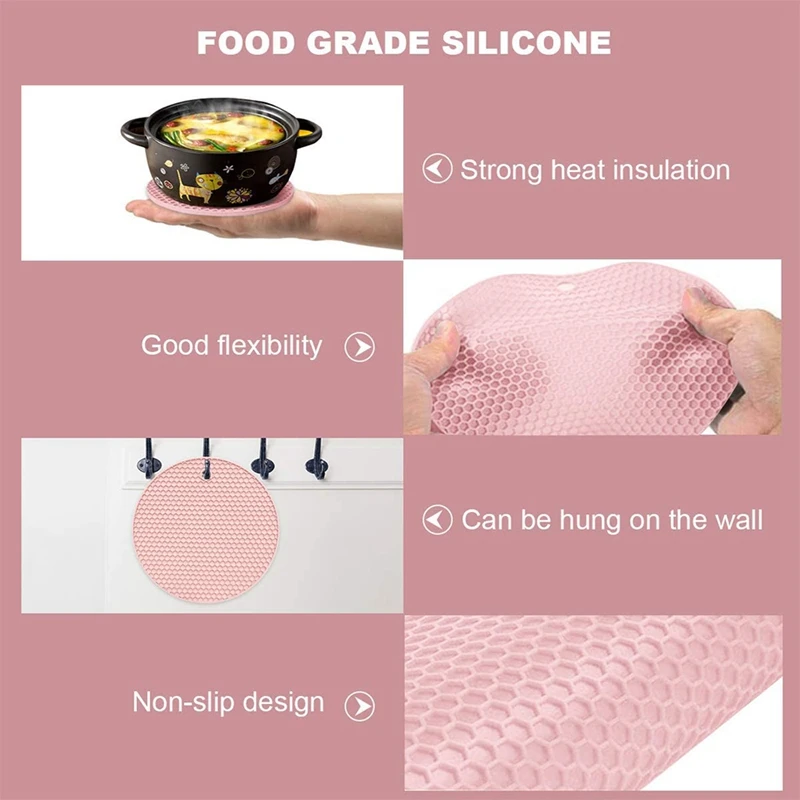 Silicone Honeycomb Pattern Pot Holders, Coasters, Silicone Oven Gloves Non-Slip Pot Holders For Pot Lids,Microwave Ovens