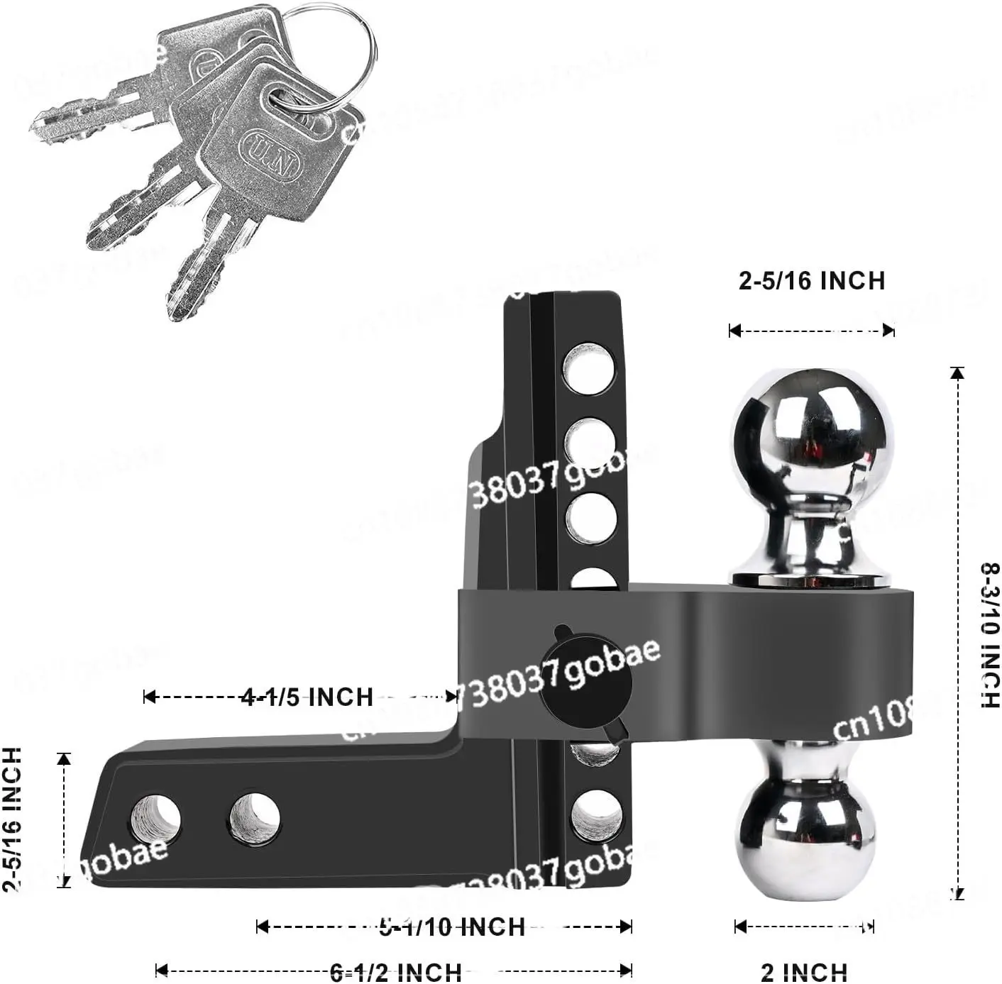 Double ball head aluminum alloy adjustable trailer arm