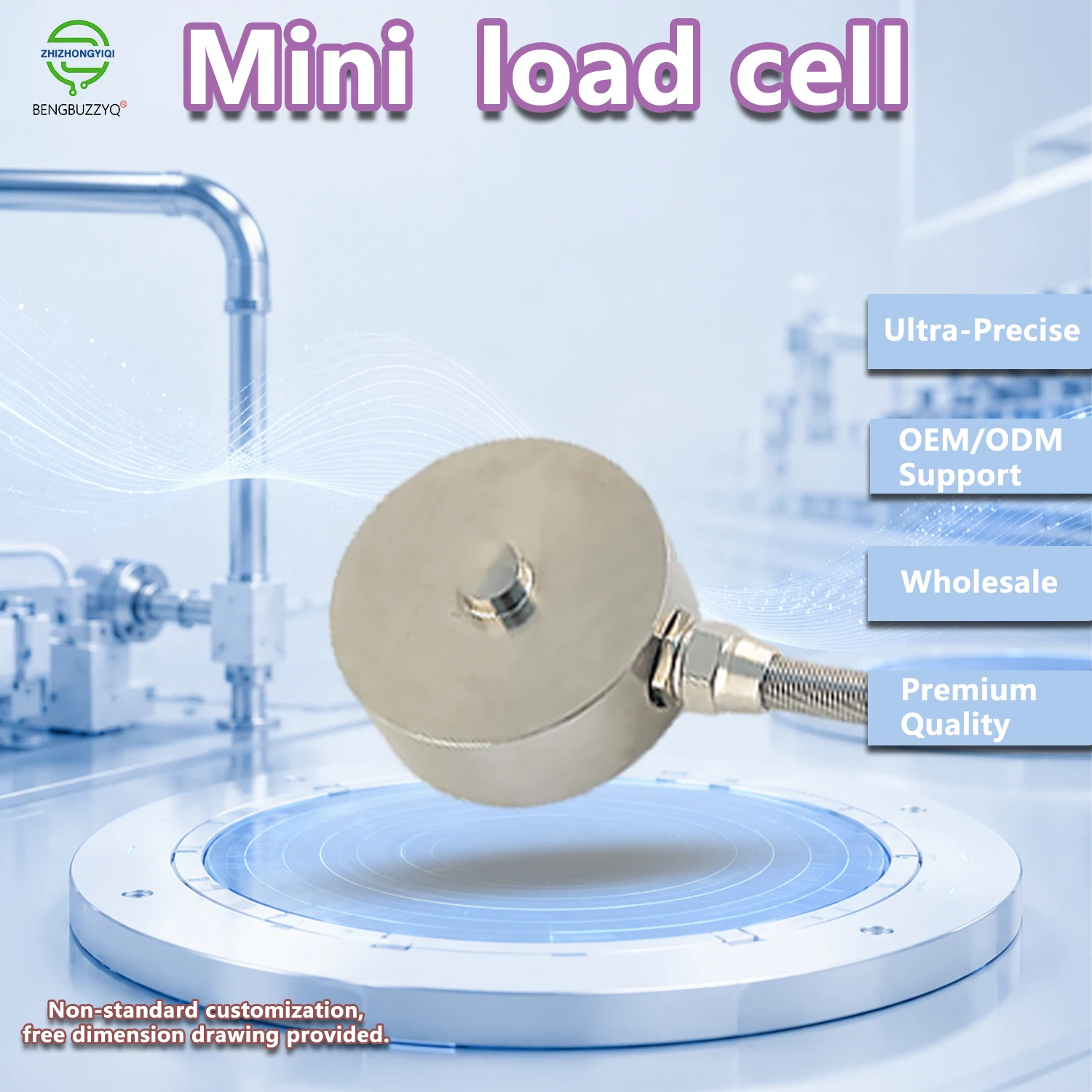 High Precision Diaphragm Load Cell 50kg 100kg 200kg 500kg 1T 2T 3T 5T Compression Weighing Sensor Force Transducer