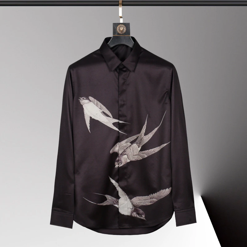 2025 Men's Shirt 3D Printed Pattern Men's Shirt Long Sleeve Lapel Fashion Casual Top Hawaiian Shirt Vacation Large Size 5XL