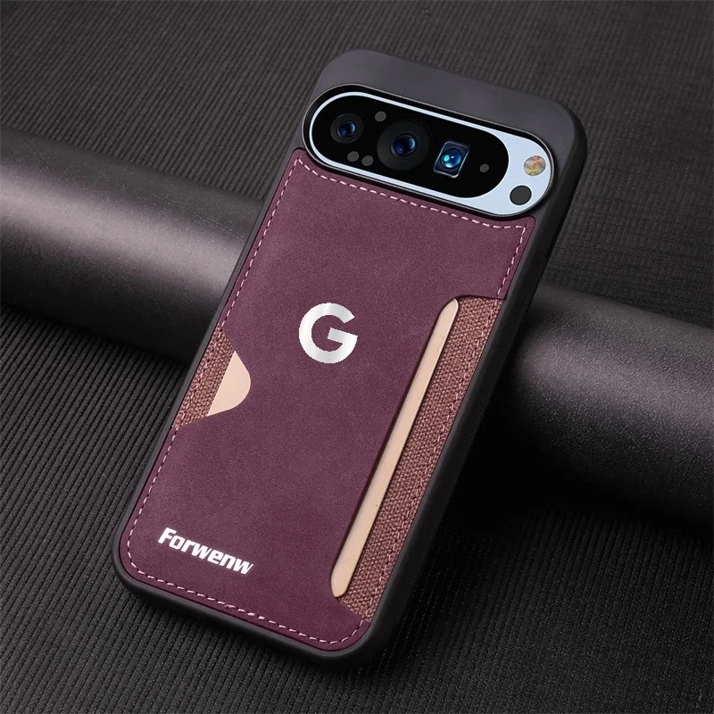 Business Sle Card Slot Leather Phone Case For Google Pixel 10 9 Pro XL 9A Skin Feel Solid Color PU Lens Shockproof Protect Cover view 5