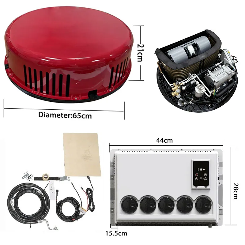 12V Split Type Backpack Circle Feature RV AC Unit For Campervan Small Truck Motorhome 12v 24v 48v RV Air Conditioning Solution