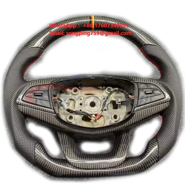 For GEELY Carbon Fiber Steering Wheel suede LED RPM Trim Handlebars