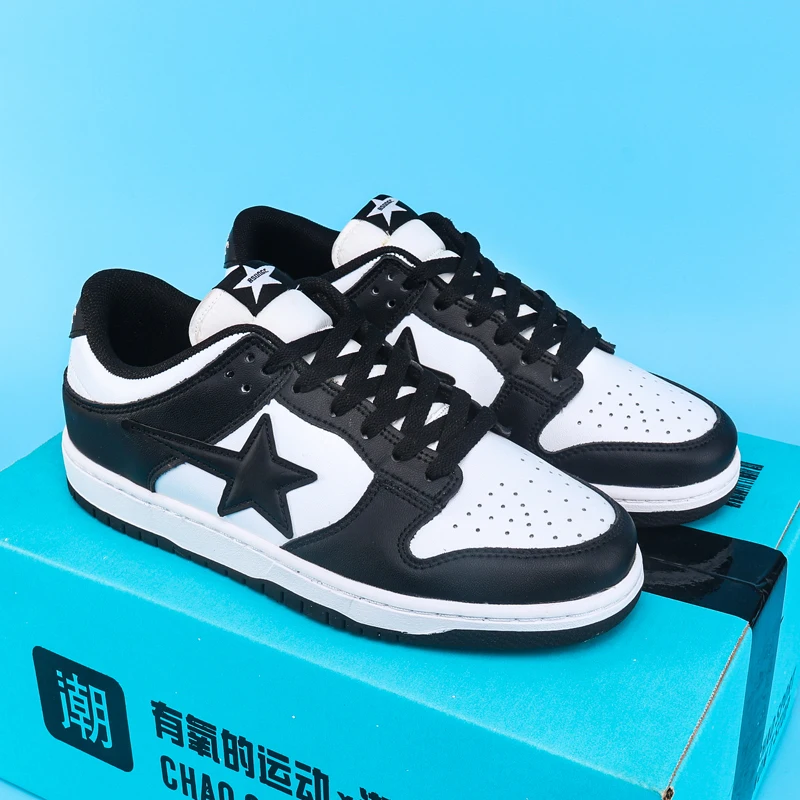 

Hot selling summer sneakers, casual shoes, black and white panda sports shoes, five pointed star women's shoes