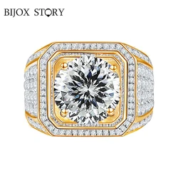 1-5CT Moissanite Man ring Rose gold Gold Color silver 925 jewelry ring Luxury Fine Jewelry for Men Wedding Engagement Gift