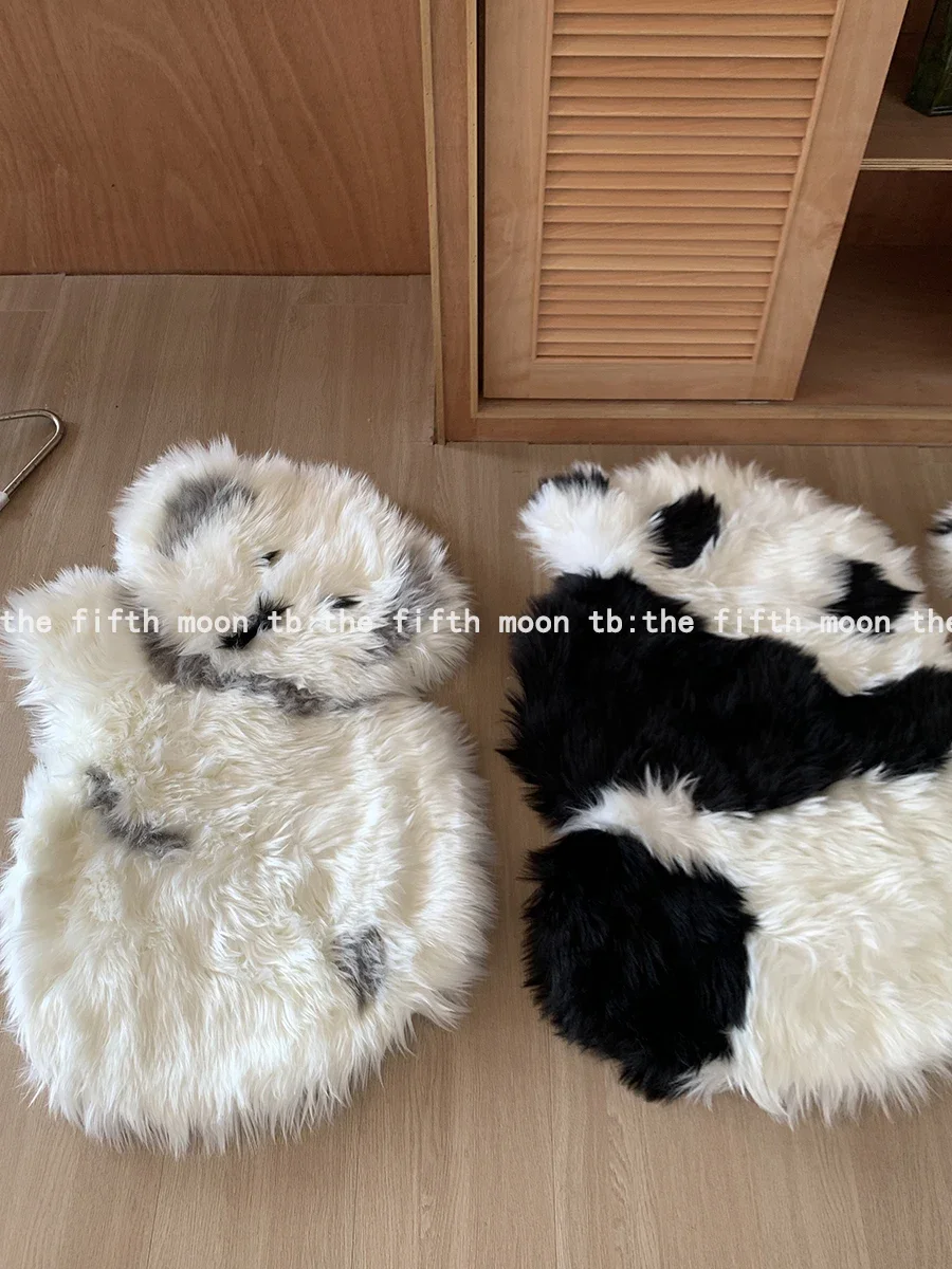 Cute animal koala polar bear imitation plush floor mat carpet living room bedroom cloakroom