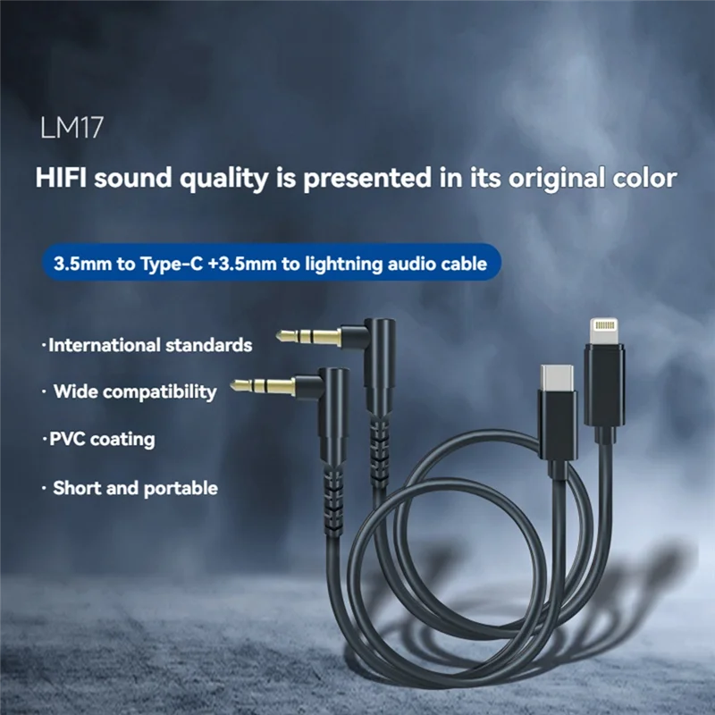 ABJF-2PCS Audiokabel Stecker auf Stecker 3,5 mm TRS auf USB C + 3,5 mm TRS auf Lightning für PC Mikrofon iPhone Ipad Android Mac