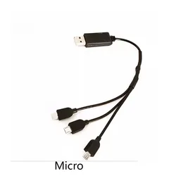 Micro USB Battery Charger Line 3 in 1 Cable For JJRC X27 / RC EAR C129 C187 C186 RC Drone Etc Spare Parts Accessories