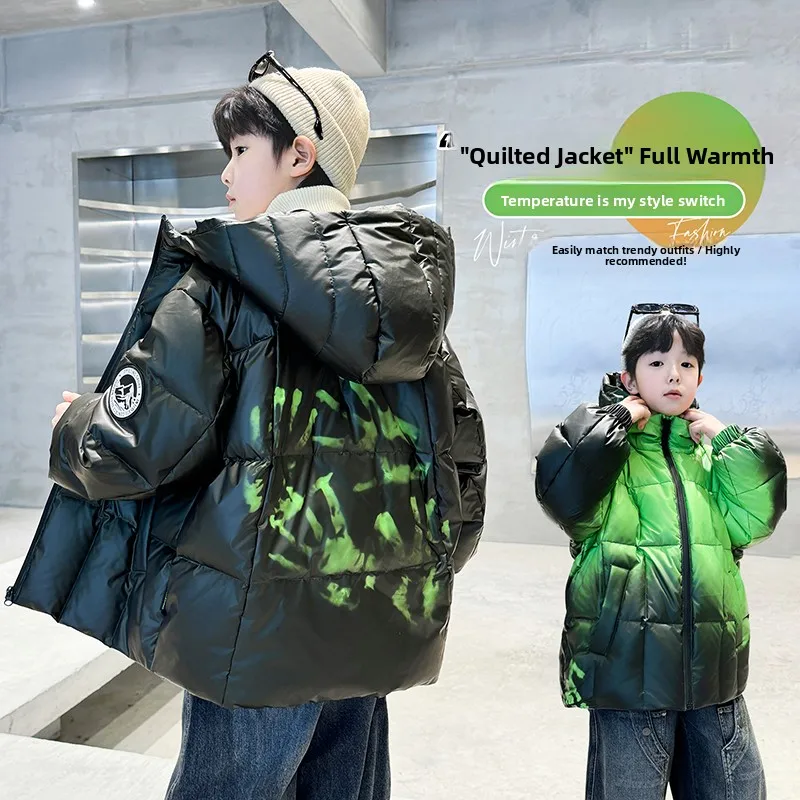 

Куртка для мальчиков Cool Een Down Jaet с изменяемым цветом, защитой от холода, из пуха, зимняя одежда, для активного отдыха, водонепроницаемая ткань, с капюшоном