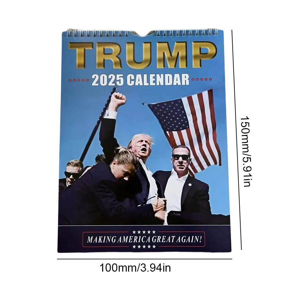 Calendario de escritorio Trump 2025 Calendario de eventos de rally Donald Trump que hace que Estados Unidos vuelva a ser grande 1-3PCS