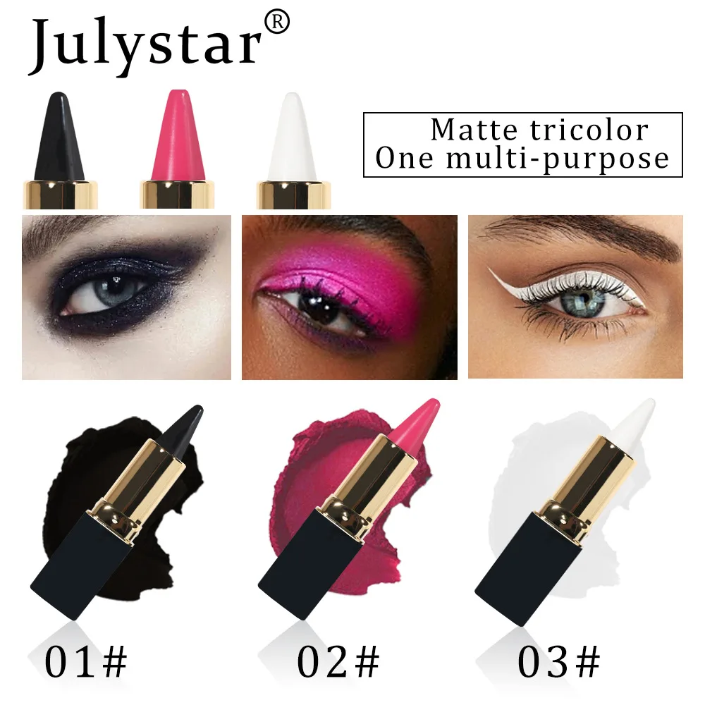 Wielofunkcyjny eyeliner Julystar Bogaty i kolorowy Naturalny wodoodporny Łatwy kolor Szybkoschnący Długotrwały nawilżający eyeliner w kremie