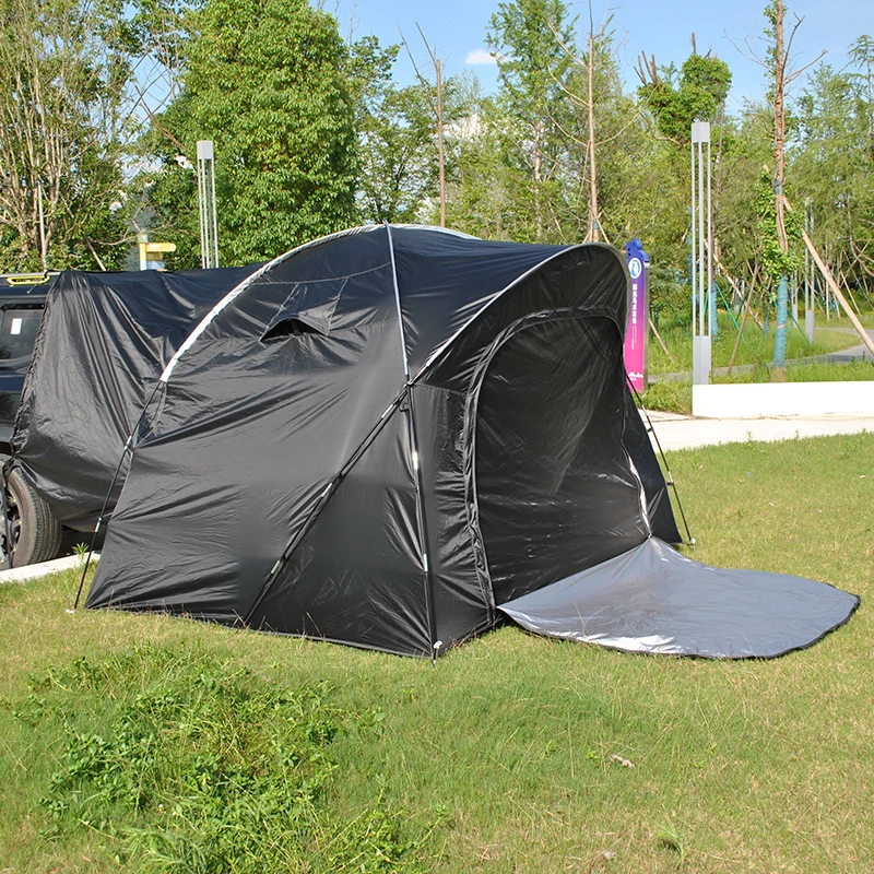 

SUV Camping Tent with Bug Net - PU4000 Waterproof, 3-4 Person Capacity, Stand-Up Headroom, UV Protection Silver Oxford Fabric