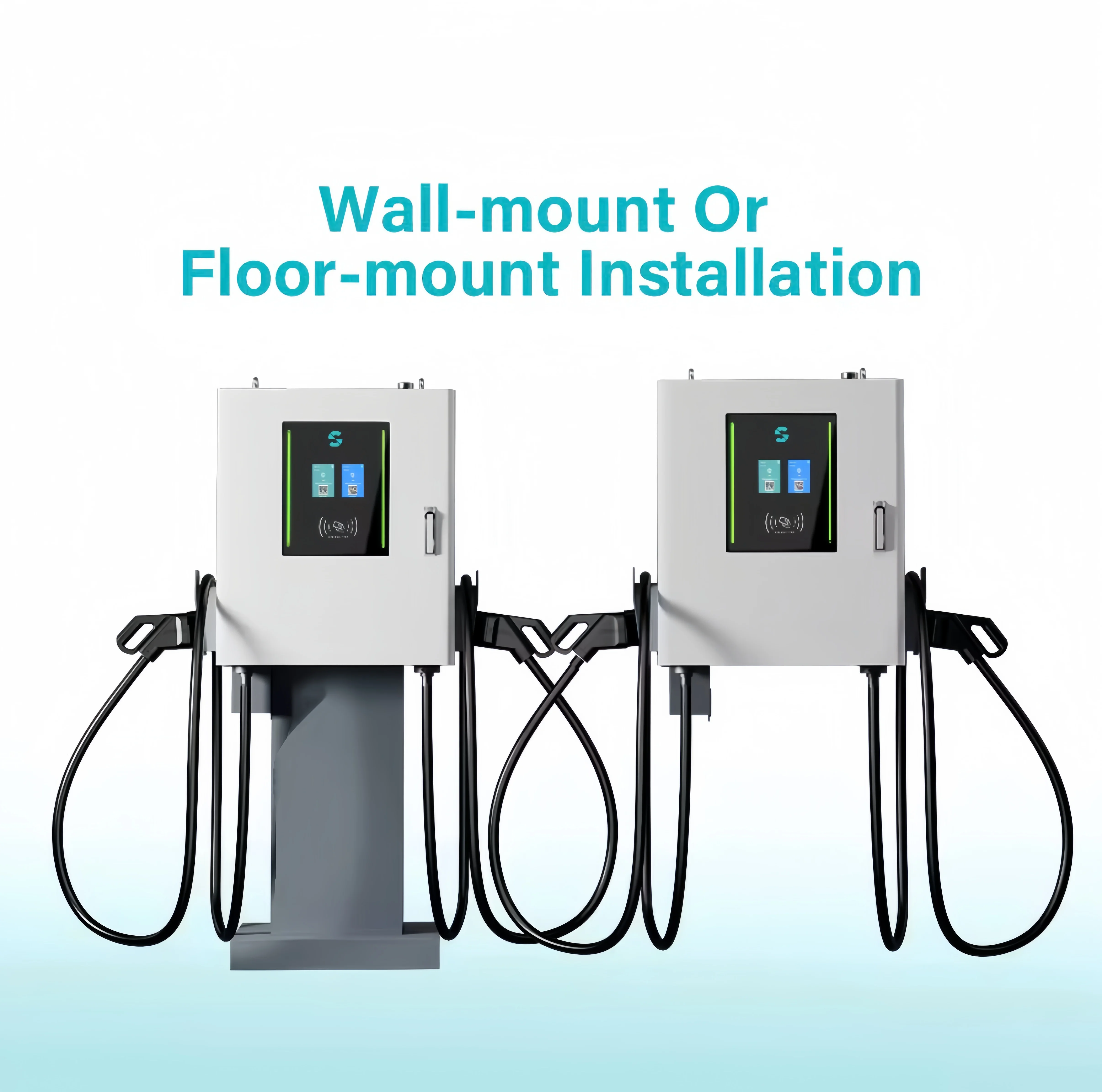 New Over 100kW Wall-mount/Floor-mount CCS2/CCS1/CHAdeMO/GBT Double Gun CE OCPP1.6J DC EV Fast Charging Station