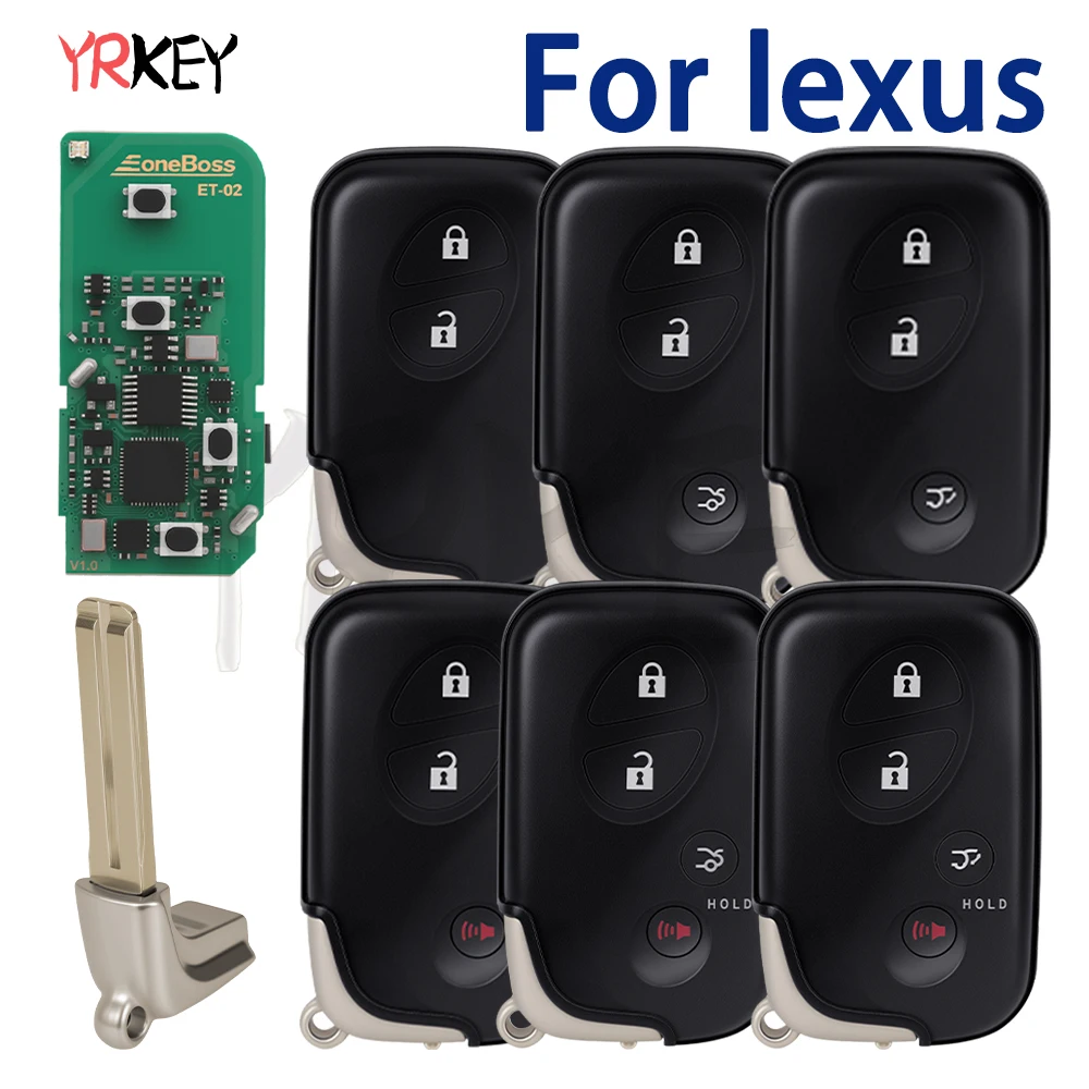 EoneBoss ET‑02 Generable Bluetooth Car Key Fob 4D 8A 312/434MHz Smart Key For Lexus IS250 IS300C RX270 GX460 ES350 LS460 GS300