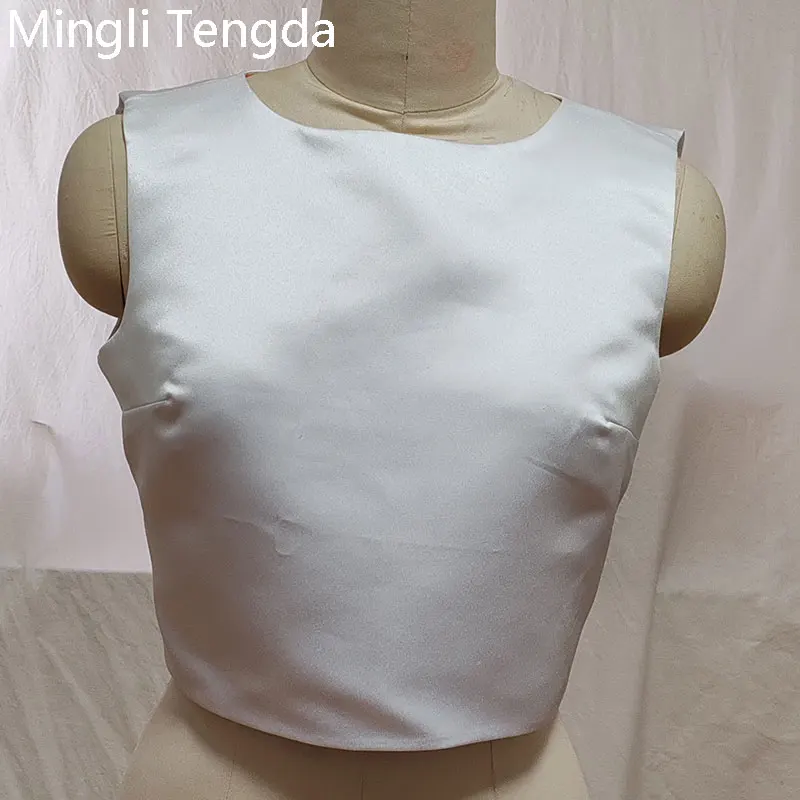 Mingli Tengda White Satin Bride Bolero Elegant Woman Wdding Jacket Halter Bridal Top Coat Stoles Cape Custom Made Accessories