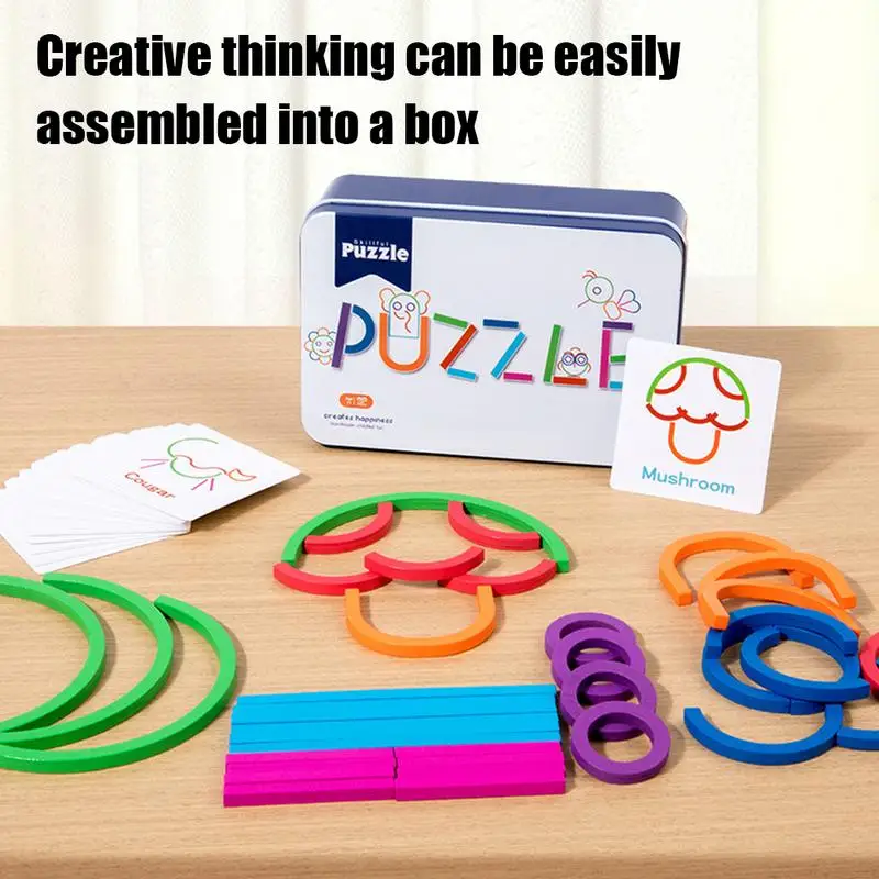 

Kids Wooden Puzzles Funny Educational Puzzle Toys Colorful Brain Teasers Toys Cute Early Education Toys for Fine Motor Skills