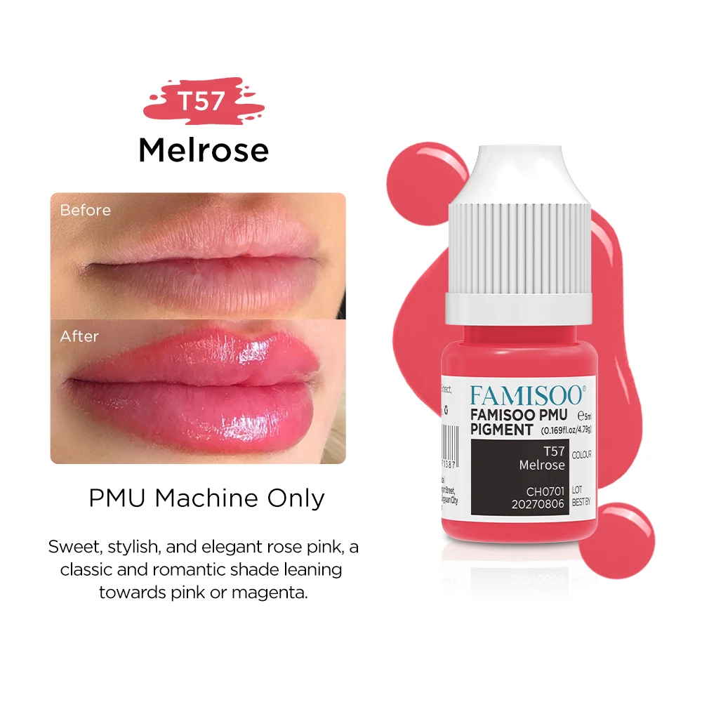 

FAMISOO 0.169fl.oz/5ml Premium Permanent Makeup Pigments Eyebrows Tattoo Inks Microblading Professional Beauty Body Art ink