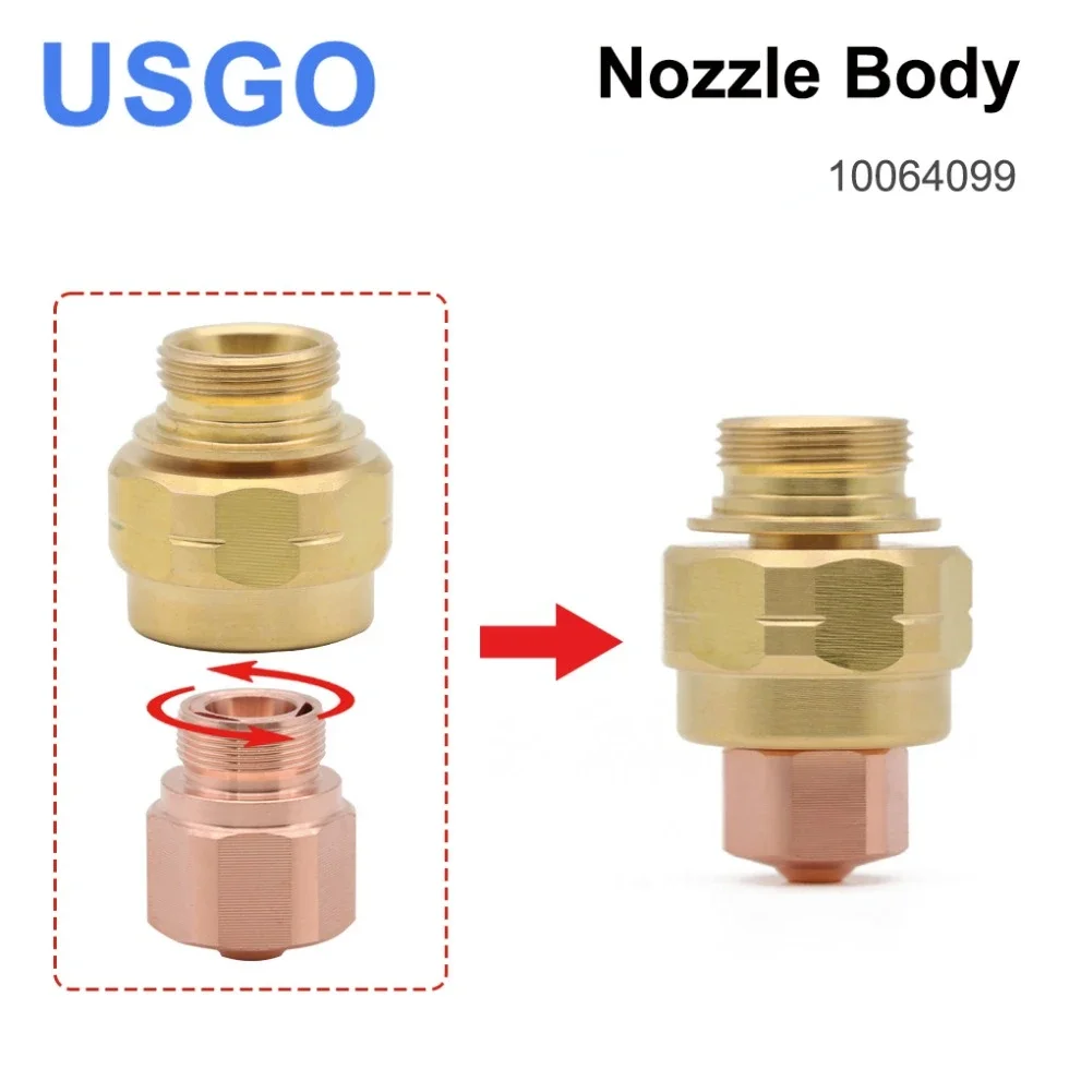 

Корпус сопла USGO M15-M10, держатель лазерных сопел OEM 10064099, запасные части для режущей головки волоконного лазера