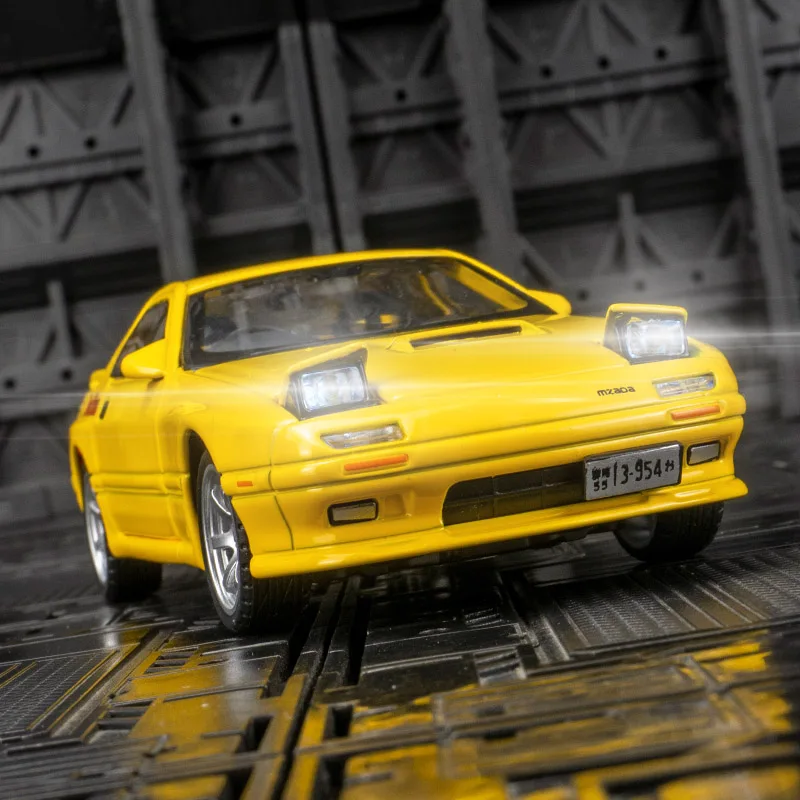 

1/32 FC Mazda RX7 Alloy Diecast Toy Car Models with Sound Light Scale Model Car Toys for Kids Birthday Collectible Gifts