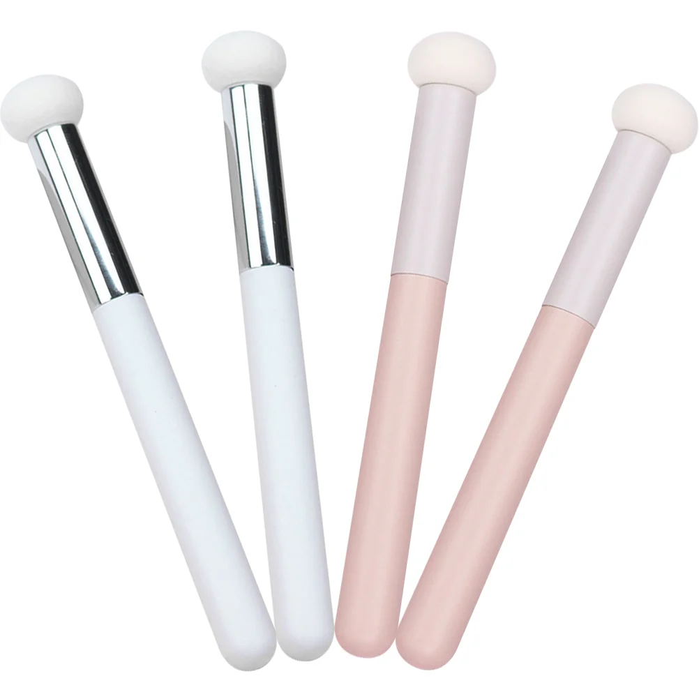 4 Pcs Eye Shadow Sponge Concealer Brush Miss Makeup Dry Wooden Handle Face Sponges for Foundation