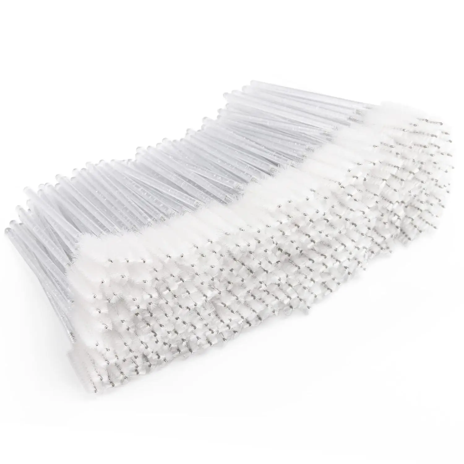 300 Pcs Aplicadores de Máscara Descartáveis, Escovas Crystal para Extensões de Cílios, Kits de Maquiagem (Branco)
