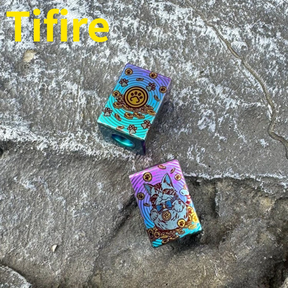 

Tifire EDC Titanium Alloy EDC Paracord Pendant Fingertip Push Card Decompression Toy Pendant