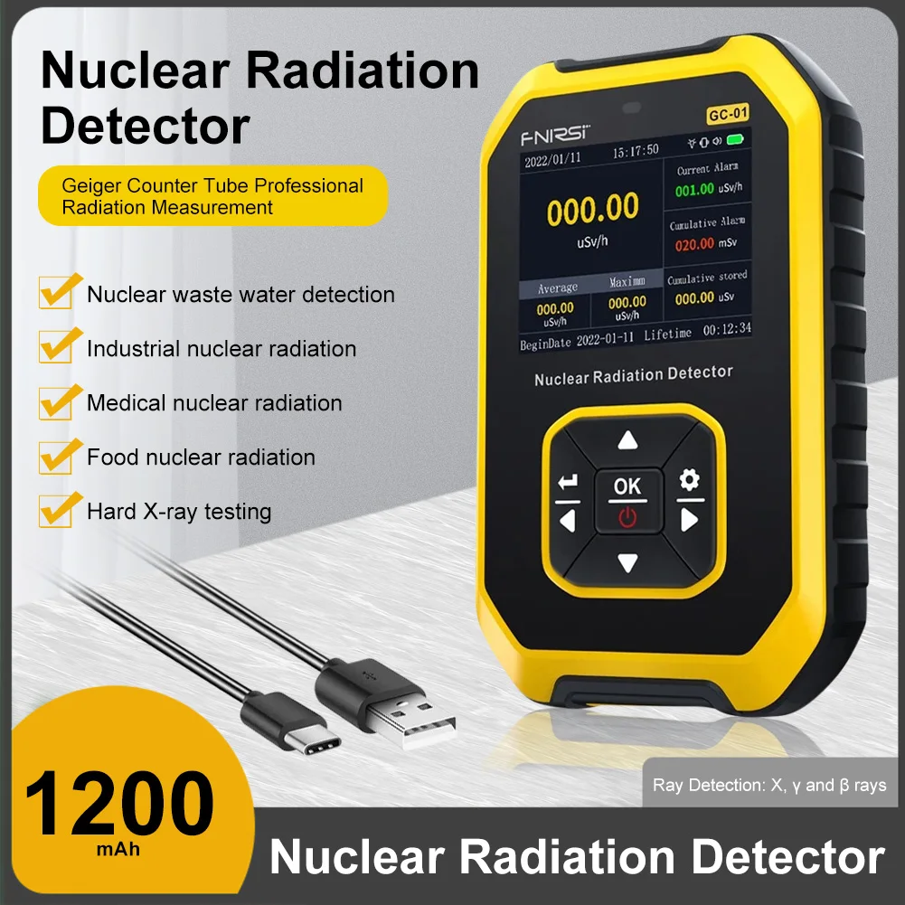 

Portable Nuclear Radiation Detector Geiger Counter Dosimeter Professional X-rays Beta Gamma Detecting Tool Radioactive Tester