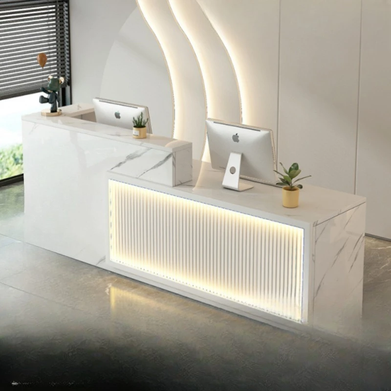 Checkout page Bar clothing store, simple modern light luxury hotel front desk cabinet