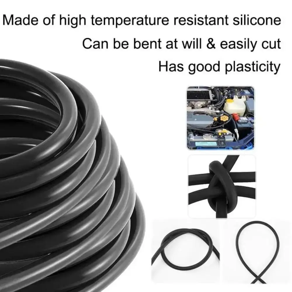 1Pcs ID2-6mm Water Dispenser Silicone Tube Black Silicone Flexible Rubber Hose Smooth Surface High Temperature Resistant