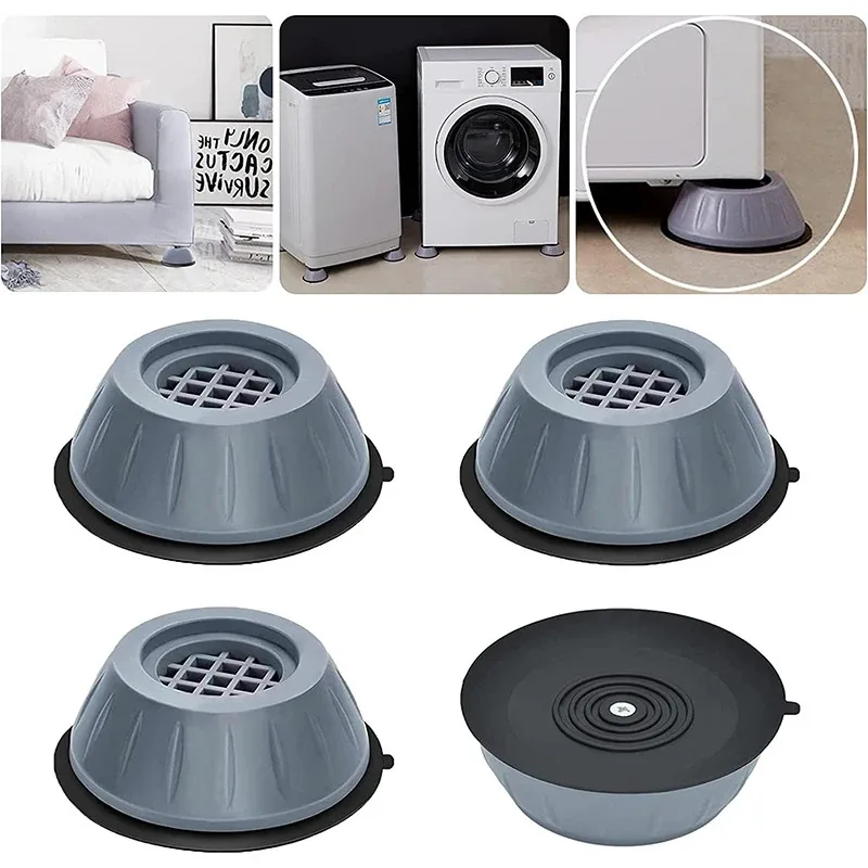 4Pcs Anti Vibration Washer Feet Pads, Non Slip Shock Absorbing Washing Machine Mat, Heightening Pads for Dryer Refrigerator