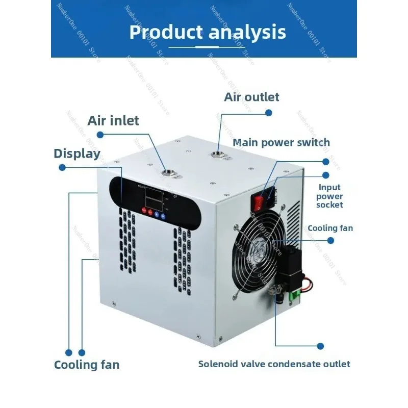 Mini Refrigerated Compressed Air Dryer Cold Dryer for Air Compressor with Electronic Condenser
