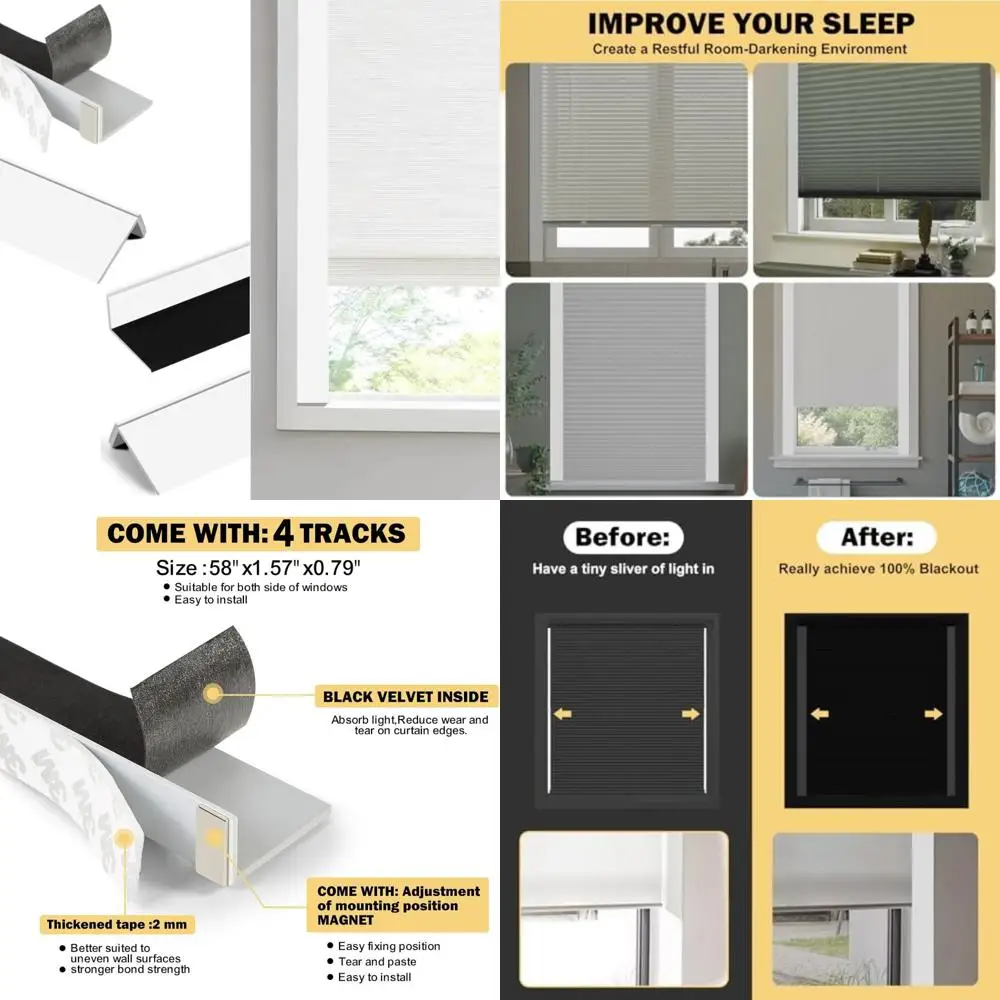 شرائط حجب الضوء للنوافذ - حاصرات الضوء الجانبية لستائر التعتيم والظلال، وإكسسوارات الظل اللاسلكية #1