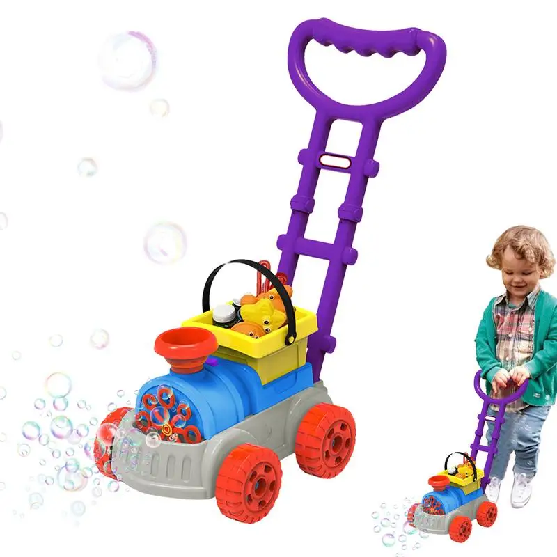 Bubble Mower Bubble Blowing Push Toys Automatic Push Toys For Backyard Summer Outdoor Gardening Game Toys For Kids 3 4 5 6 7 8