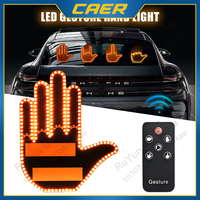 Funny Car Finger Light with Remote Control LED Interior Ambient Light Road Rage Signs Middle Finger Gesture Warning Lamp Decor