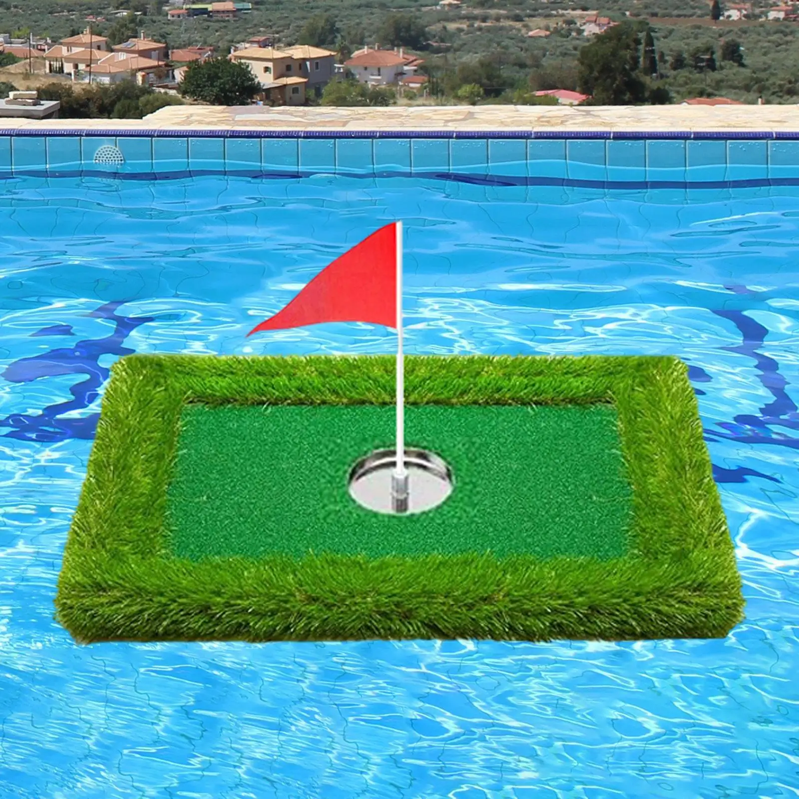 Float Golf Green Swing Accessories Supplies Practice Mat Golf Putting Mat for Game Backyard Water Sports Gift Outdoor Activities
