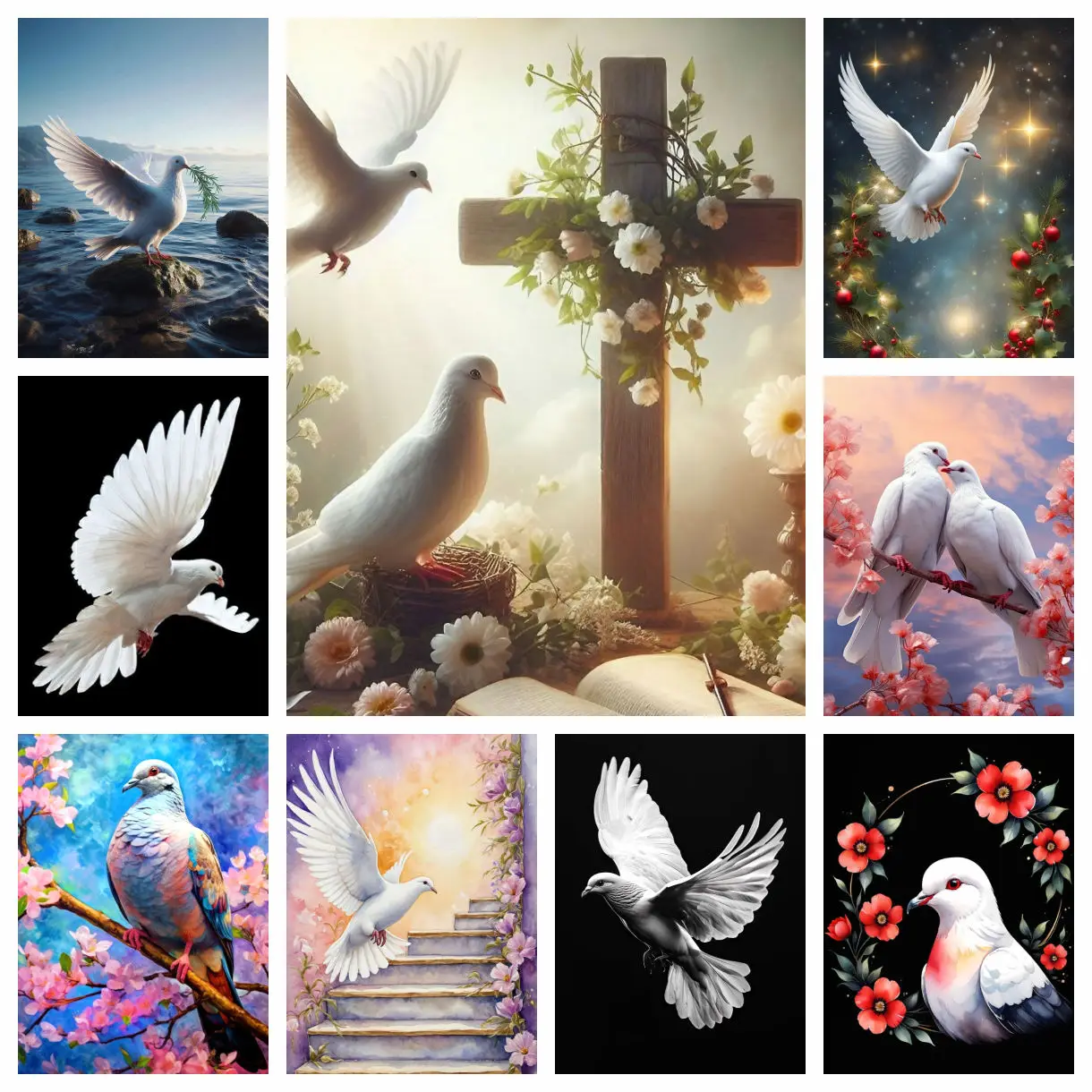 Weiße Taube Diamant Kunst Malerei Friedenstaube DIY Diamant Stickerei Mosaik Ölgemälde Cartoon Vogel Home Dekoration