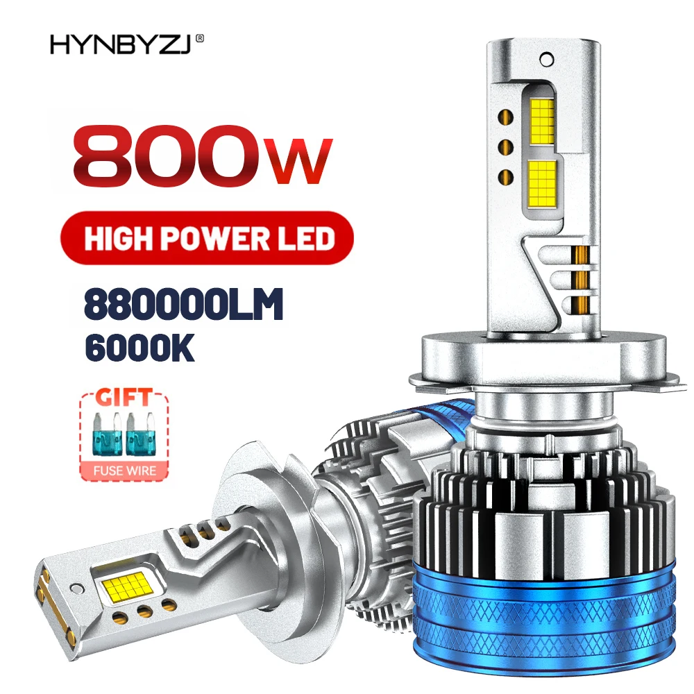 HYNBYZJ 800W H4 H7 Led Headlight High Power 8800000LM 3 Copper Tube Led Lights For Car H1 H8 H9 H11 HB3 9005 HB4 9006