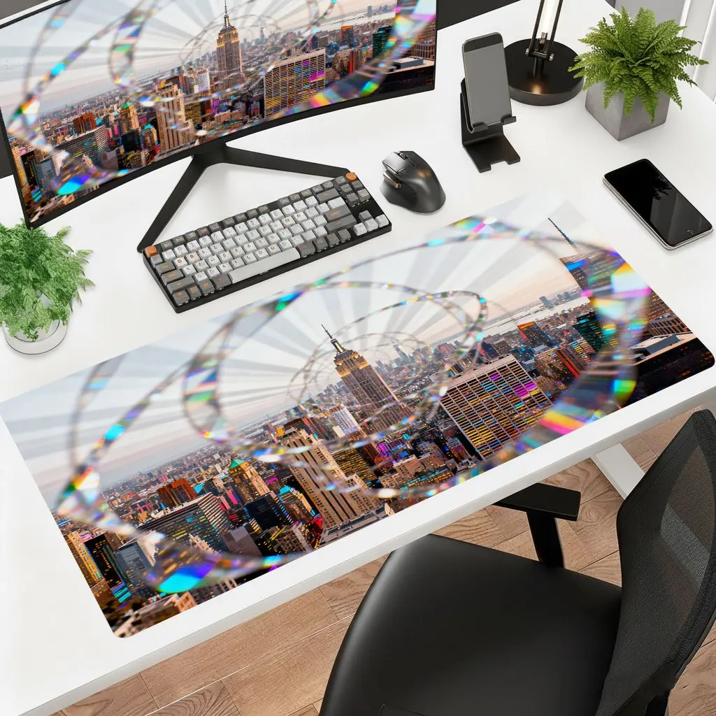 Iron Art Pattern Mouse Pad, Multi Size HD Print Thick Non Slip Rubber Desk Mat Washable for Gaming Laptop Office PC