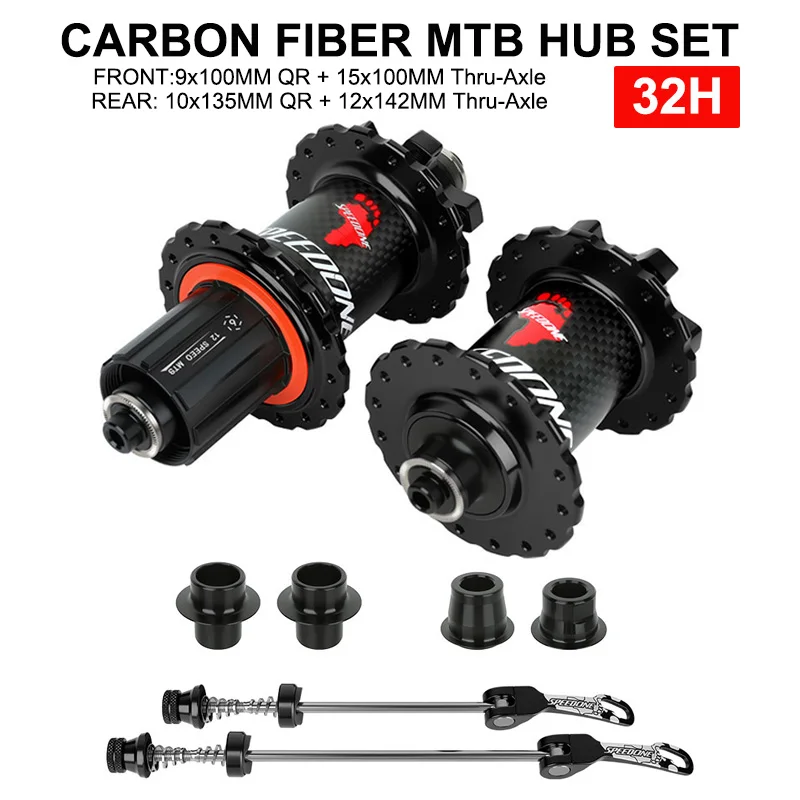 SPEEDONE Carbon Fiber MTB Hub 32H 120 Teeth Bearing 9x100mm