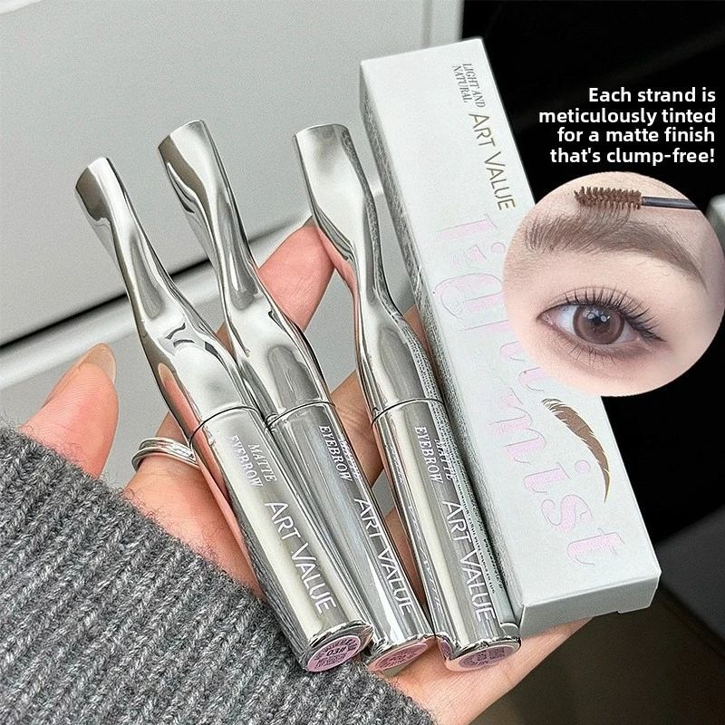 Crema per sopracciglia opaca Light Mist-Sombra marrone chiaro coreana Versatile per il trucco leggero naturale quotidiano e stili di bellezza europei-americani