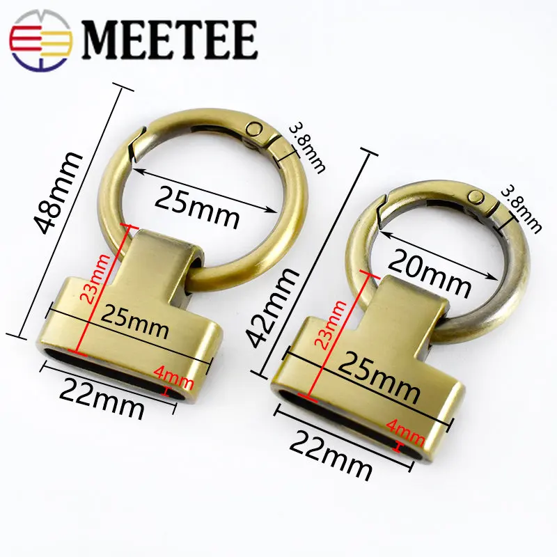 5/10/20Pcs 20/25mm Metal Ring Buckles Keychain Hook Bag Strap Connector Clasp Cord End Handbags DIY Sewing Hardware Accessories