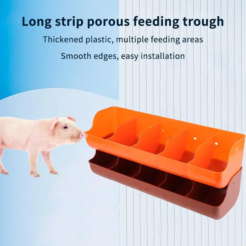 

5 Slots Piglet Fodder Dish Piglet Feeding Bowl Multiple Compartments Livestock Feeder for Farm Animals