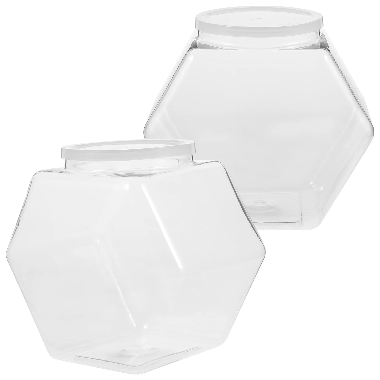 2 Pcs Candy Cookie Jar Food Containers with Lids Clear Tea Jars Sugar Stand Plastic Sweet Small for