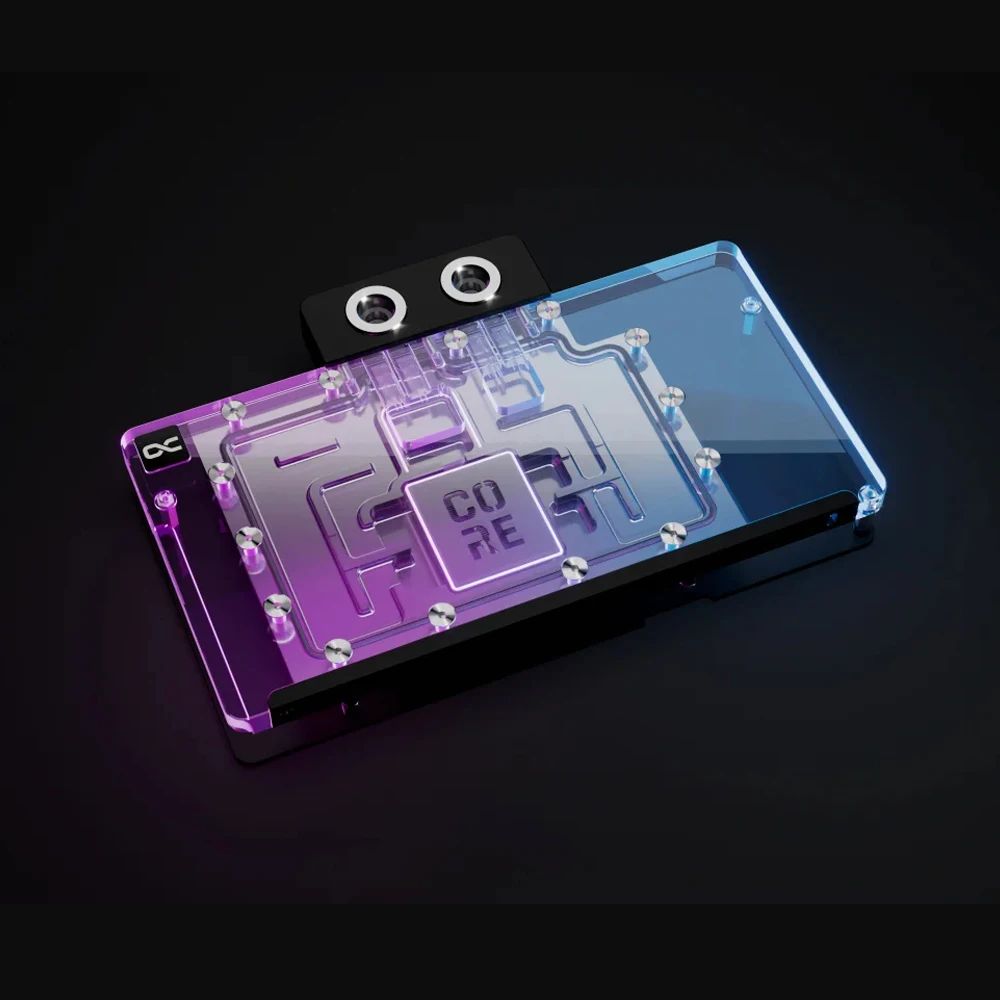 Водяной блок Alphacool Core, совместимый с Asus Prime Radeon RX 9070/9070XT OC, TUF Gaming Radeon RX 9070 XT с задней панелью