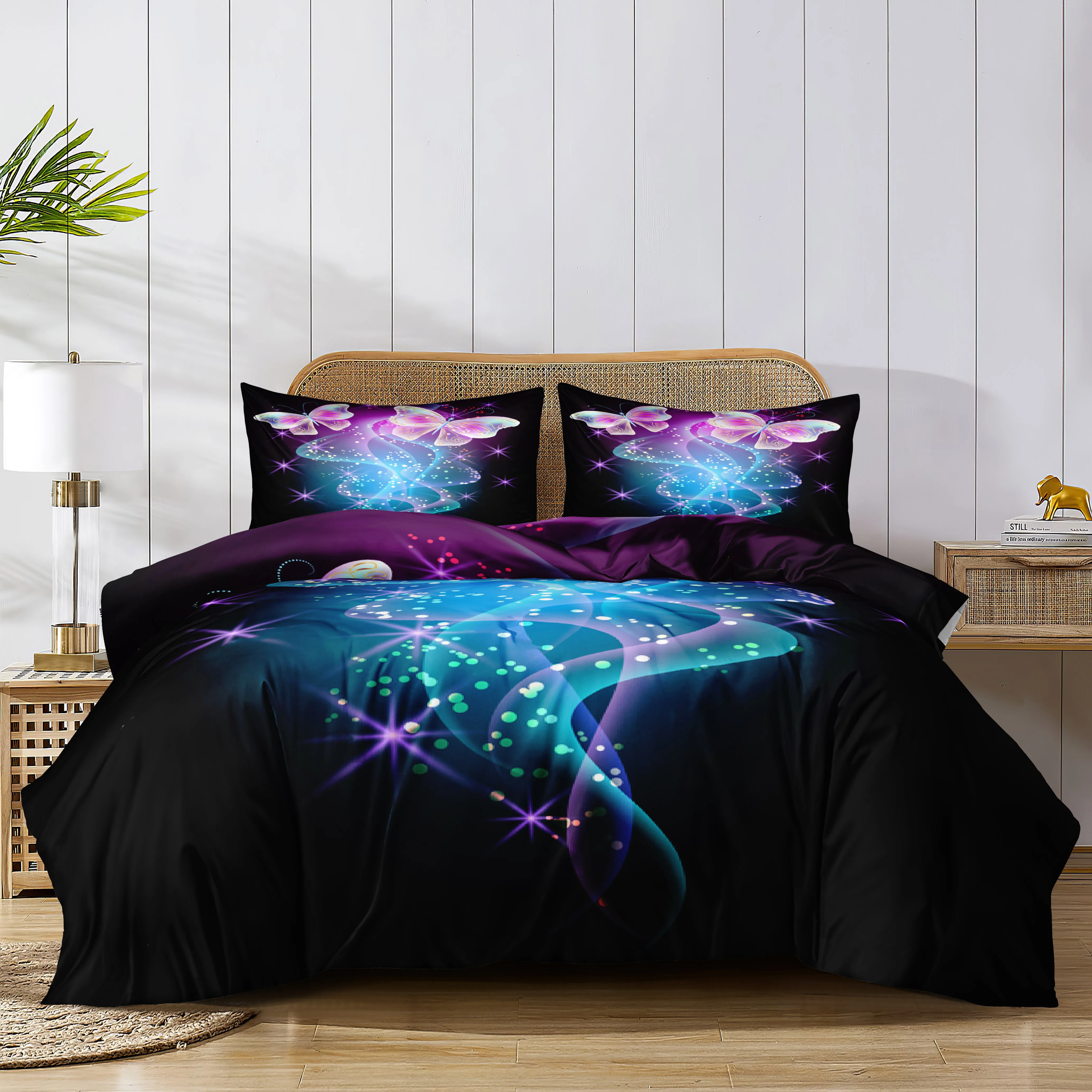 

Butterflies Bedding Sets Glitter Butterflies Duvet Cover Set Modern Fashion Home Textiles Floral Bed Linen for Dropshipping