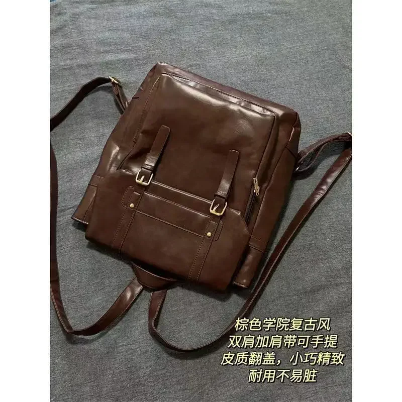 Miyagawa-mochila escolar estilo uniforme japonés JK para mujer, bolso marrón Vintage, mochilas para estudiantes universitarios y aulas, otoño 2024