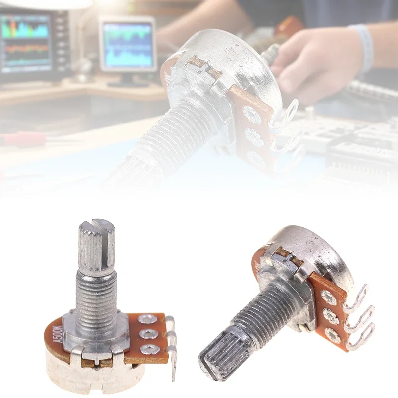 A500K B500K A250K B250K A50K B50K A25K B25K Potentiometer Splined Small Pot Electric Guitar Bass Effect Amp Tone Volume18mm